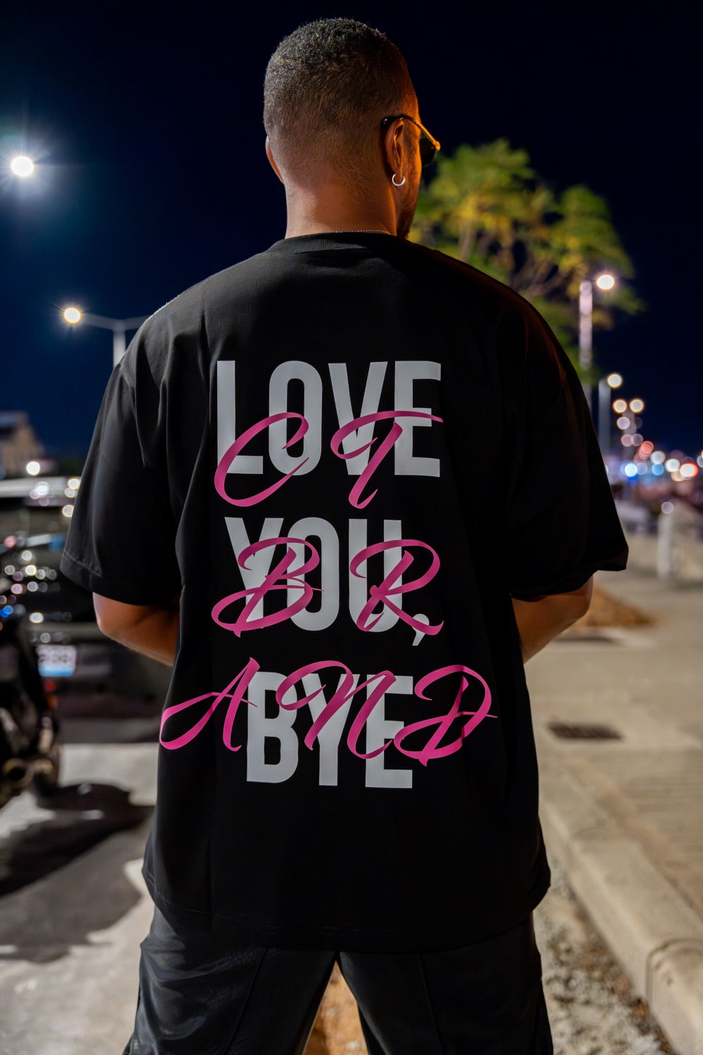 " LOVE YOU,BYE " T-SHIRT BLACK