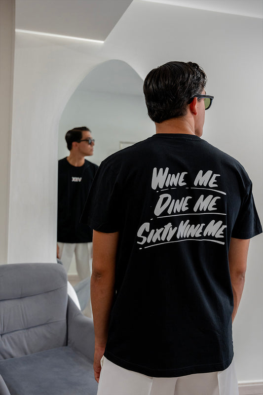 "WINE ME" T-SHIRT BLACK